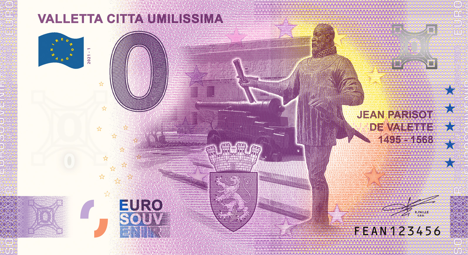 0 Euro Souvenir - VALLETTA CITTA UMILISSIMA 2021-1