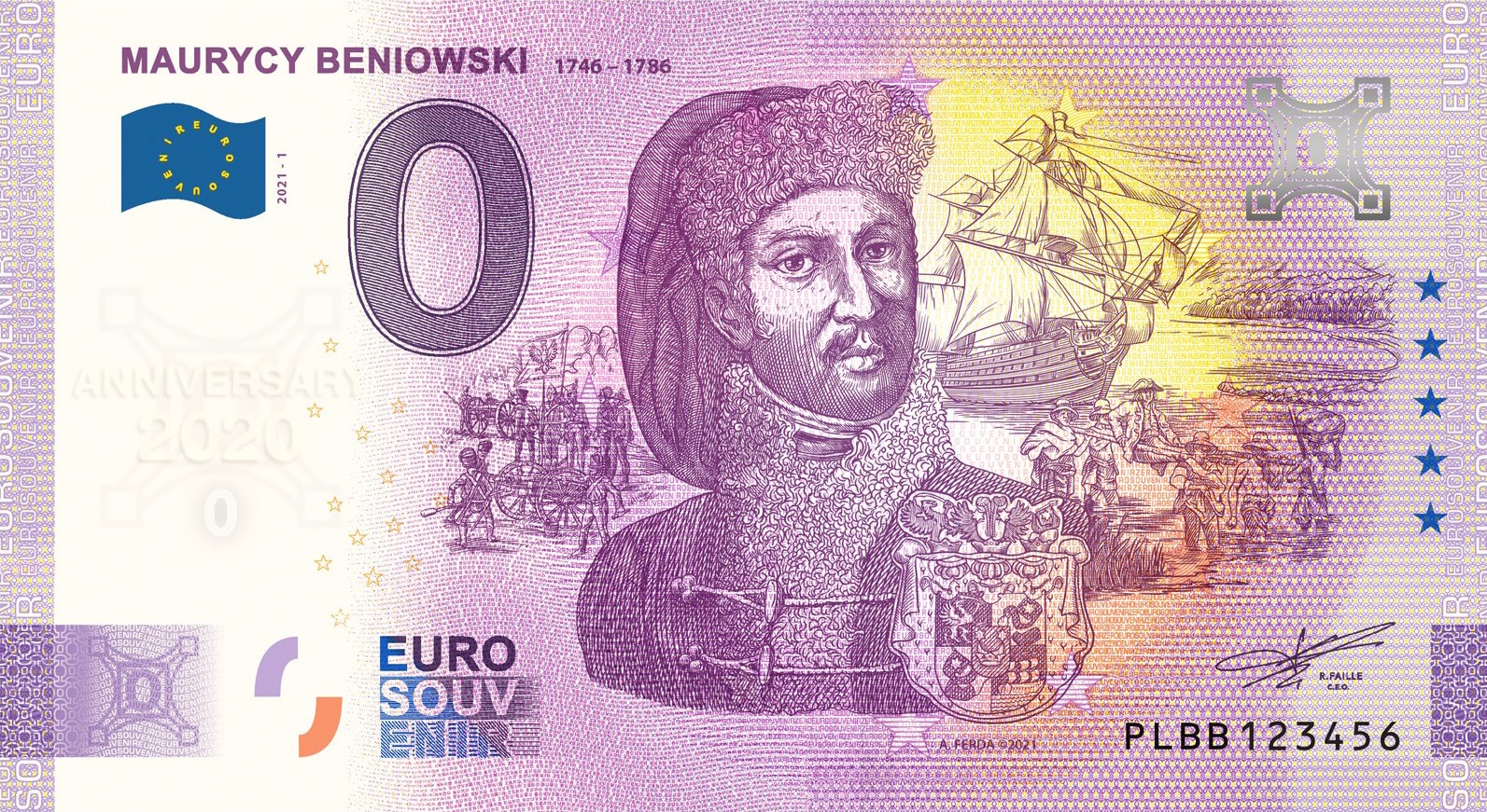 0 Euro Souvenir - MAURYCY BENIOWSKI 2021-1 – ANNIVERSARY 2020