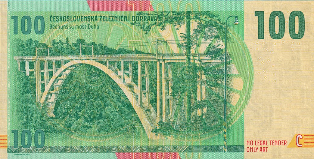 GÁBRIŠOVKA – 100 KORUN ČESKOSLOVENSKÝCH – Lokomotíva T426.0 (séria RZ)