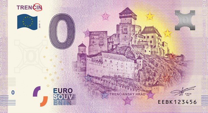0 Euro Souvenir bankovka - TRENČÍN 2019-1 (chybotlač)