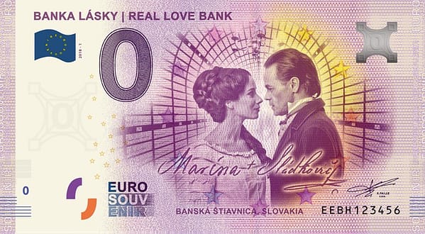 0 Euro Souvenir bankovka - Banka Lásky